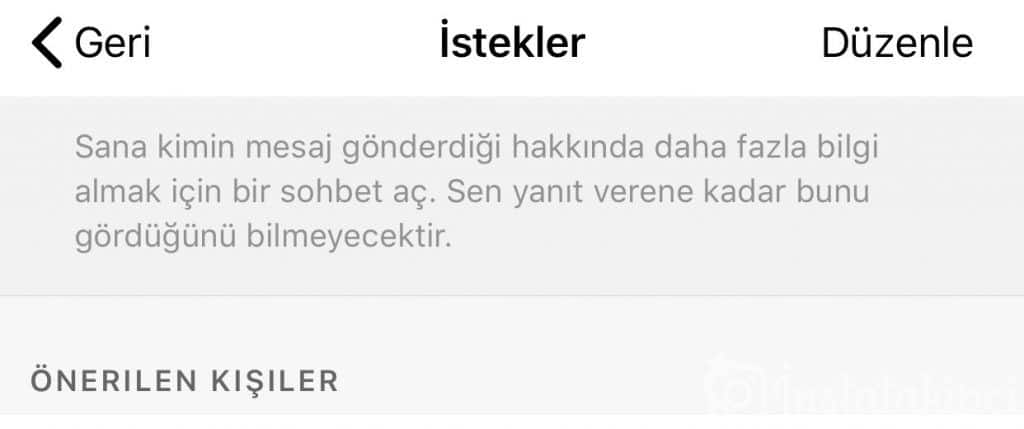 Messenger istek bölümünü bulma