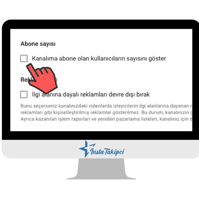 abone sayısını gizleyiniz