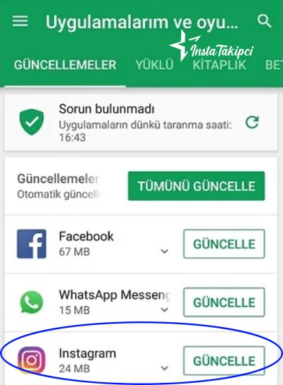 android instagram güncellemesi