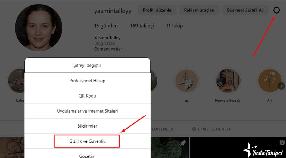 bilgisayardan instagram hesap gizleme