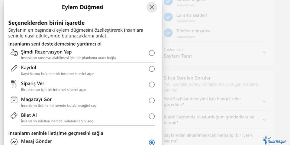 facebook eylem düğmesi