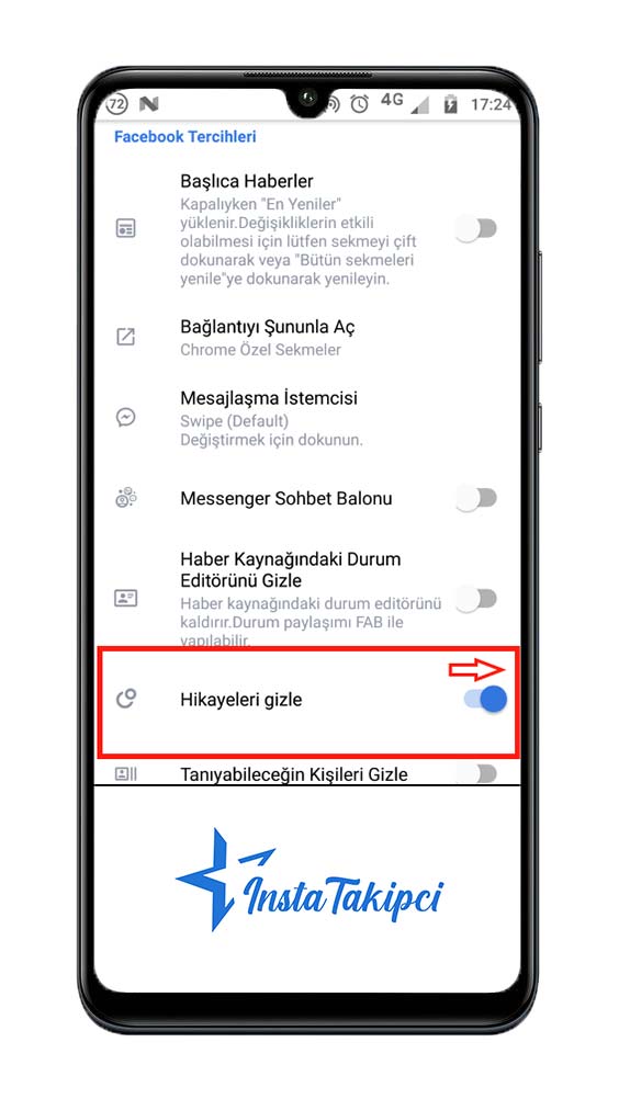 facebook hikaye gizleme