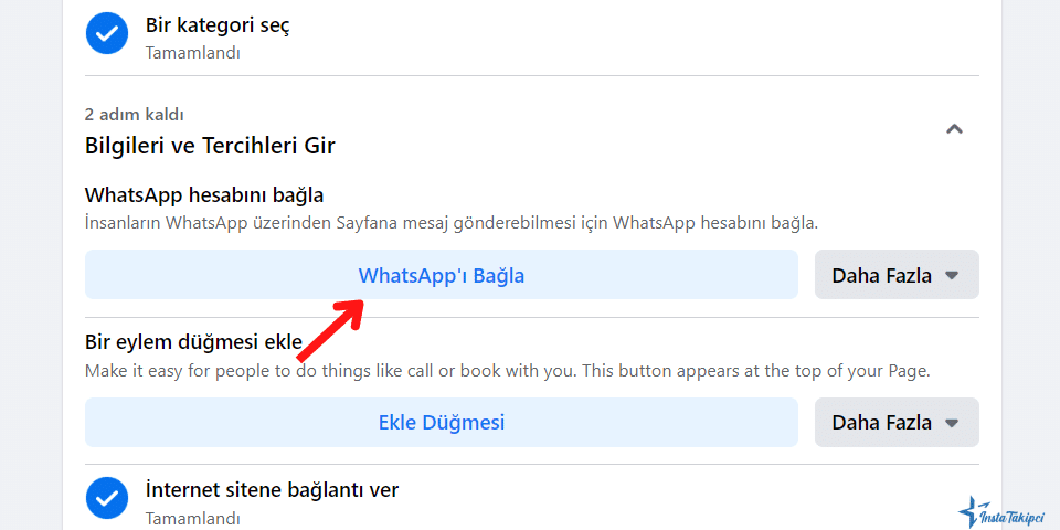 facebook whatsapp bağla