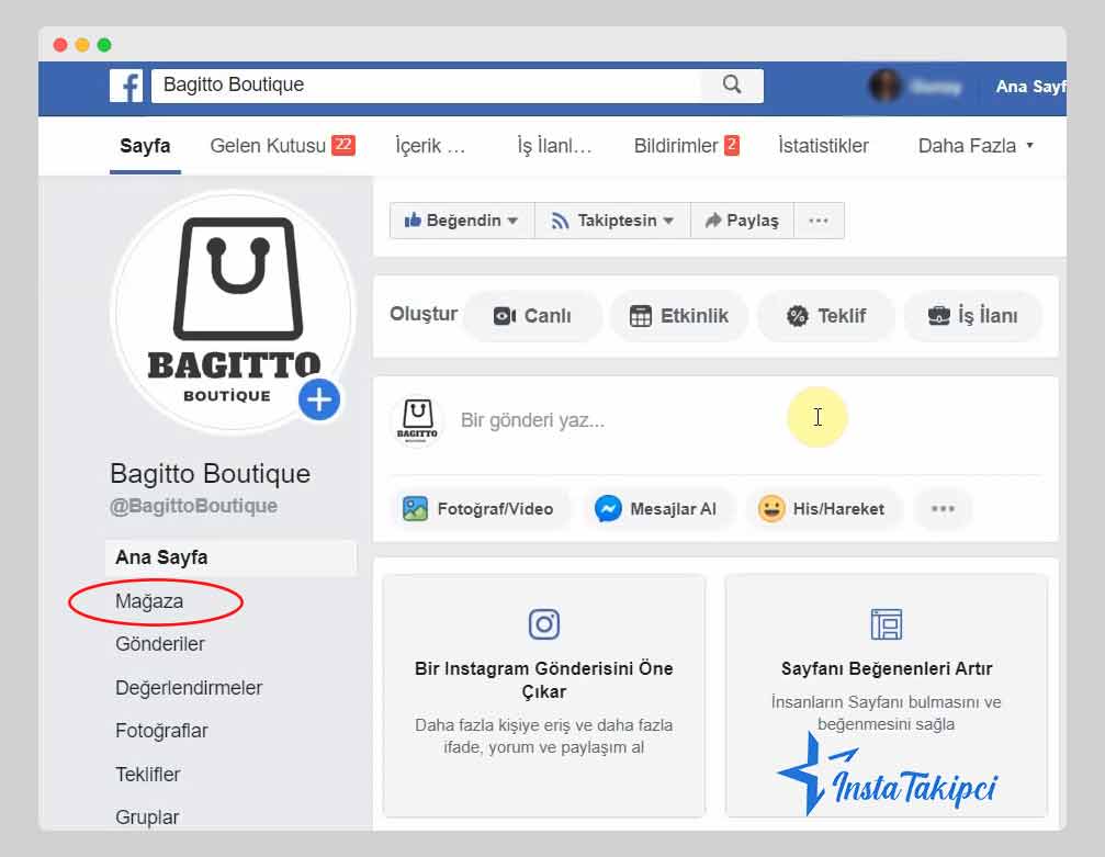 facebook mağaza sayfası