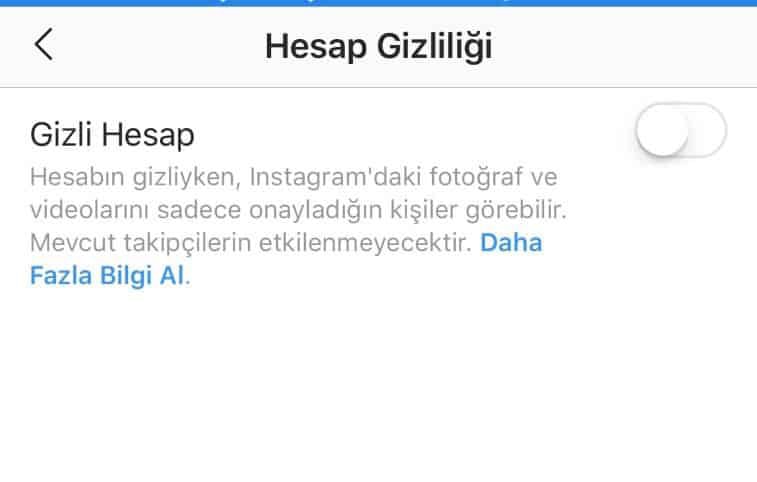 hesap gizleme