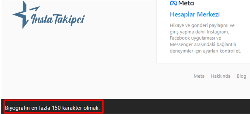 Instagram biyografi limiti