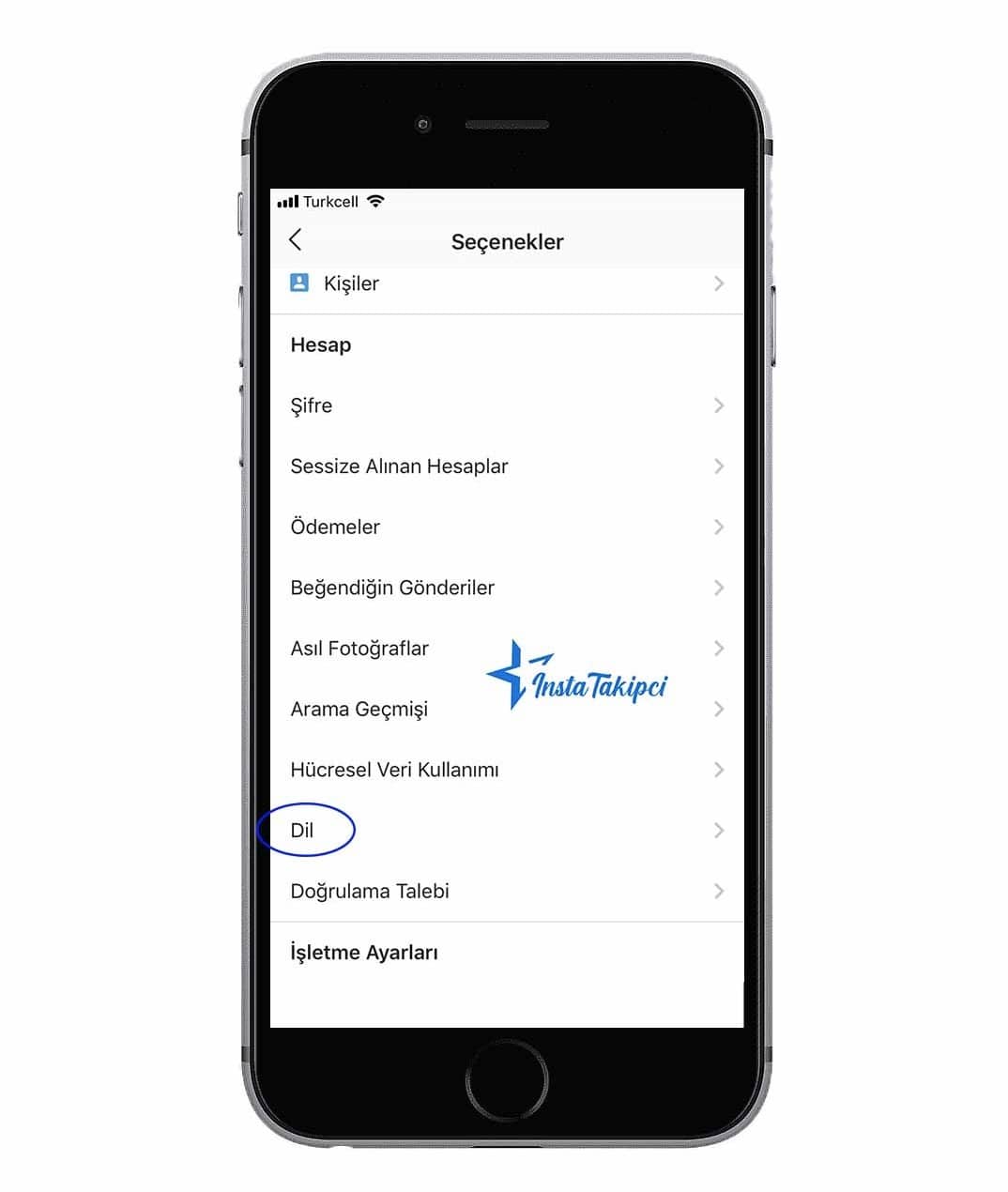 instagram dil değiştirme