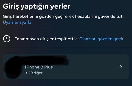 instagram giriş yaptığın yerler