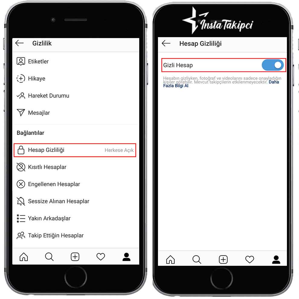 instagram gizlilik ayarı
