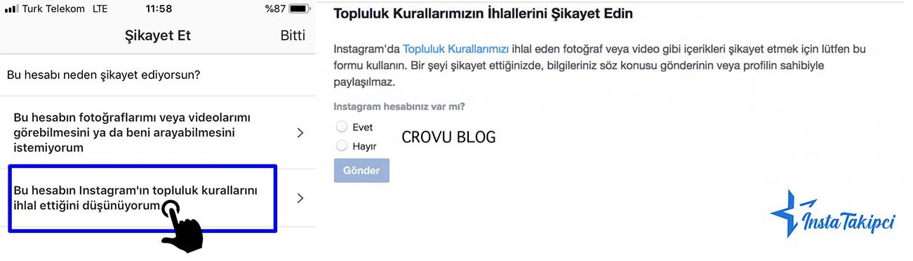 Instagram hesabını kaç Kişi spamlarsa hesabım kapatılır