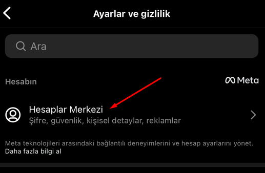 instagram hesaplar merkezi ile güvenlik kontrolü
