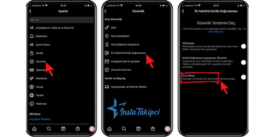 instagram iki faktörlü kimlik sorgulama