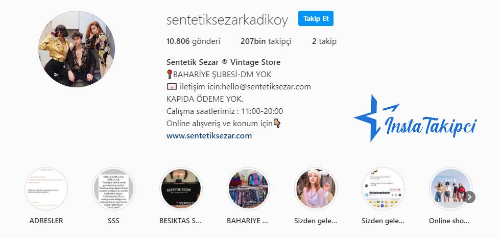 instagram butik sentetik sezar