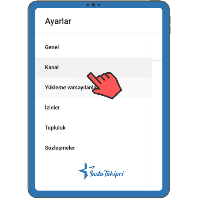 kanal ayarları sekmesine tıklayınız