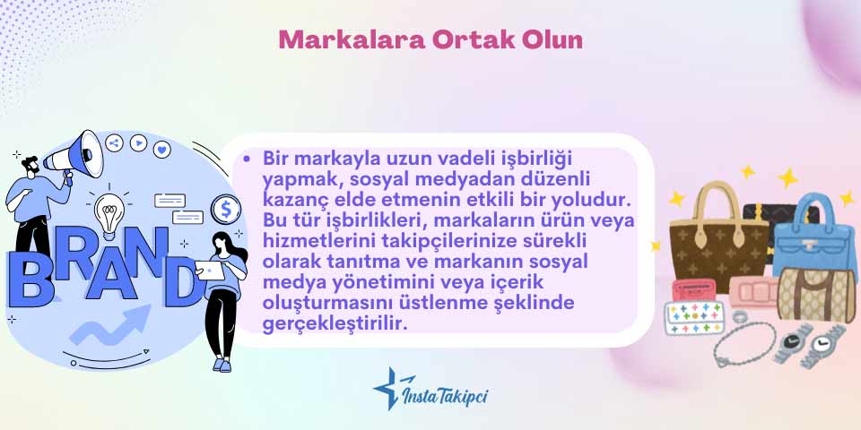 sosyal medya ile kazanmak için markalara ortak olun