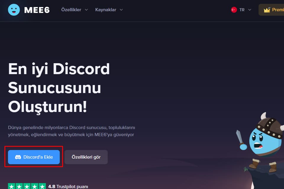 mee6 discord bot ekleme