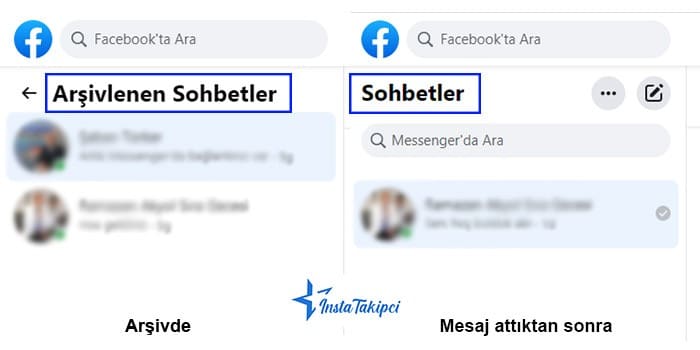 messenger arşivdeki mesajı geri getirme