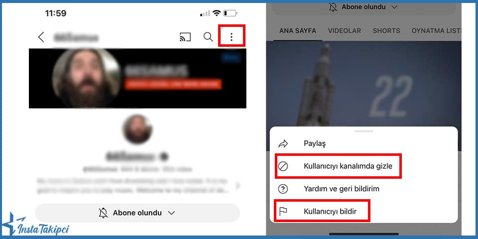 Mobil Üzerinden YouTube Kanal Engelleme İşlemi