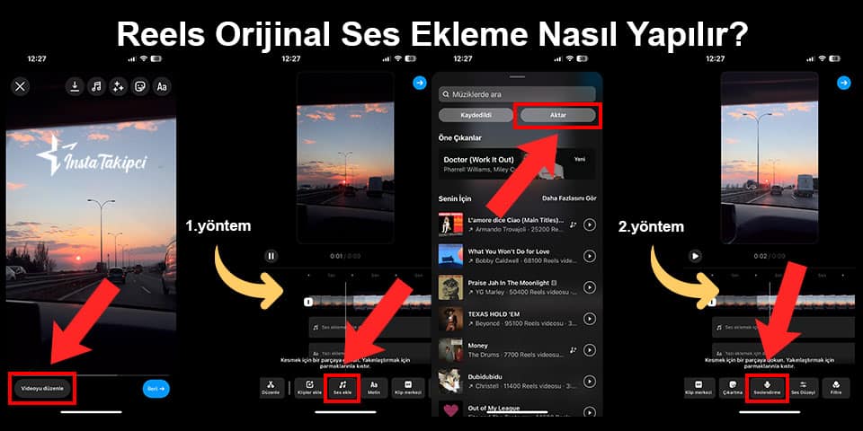 reels orijinal ses ekleme nasıl yapılır