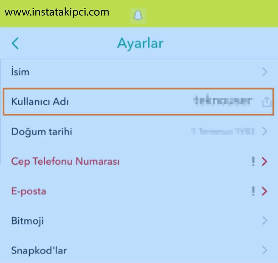 snapchat kullanıcı ismi değiştirme