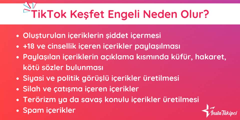 tiktok keşfet engeli neden olur