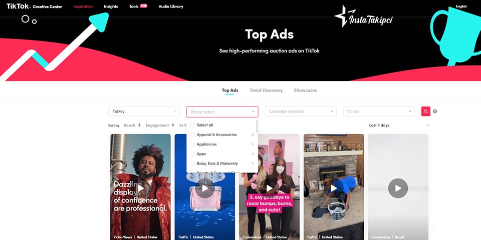 tiktok kreatif merkezi reklamlar