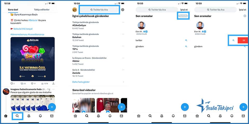 Twitter Arama Geçmişi Silme İşlemleri