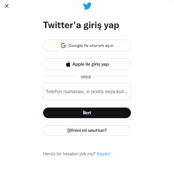 twitter giriş