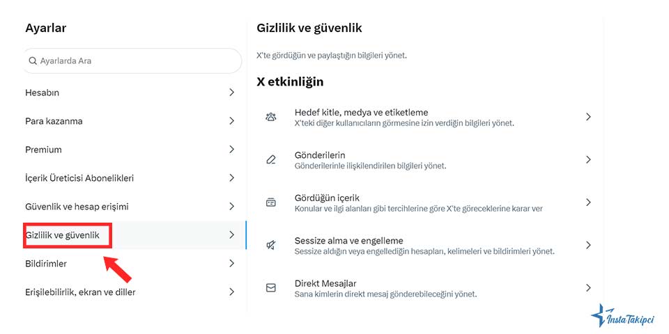 Twitter takipçi gizlilik ayarları