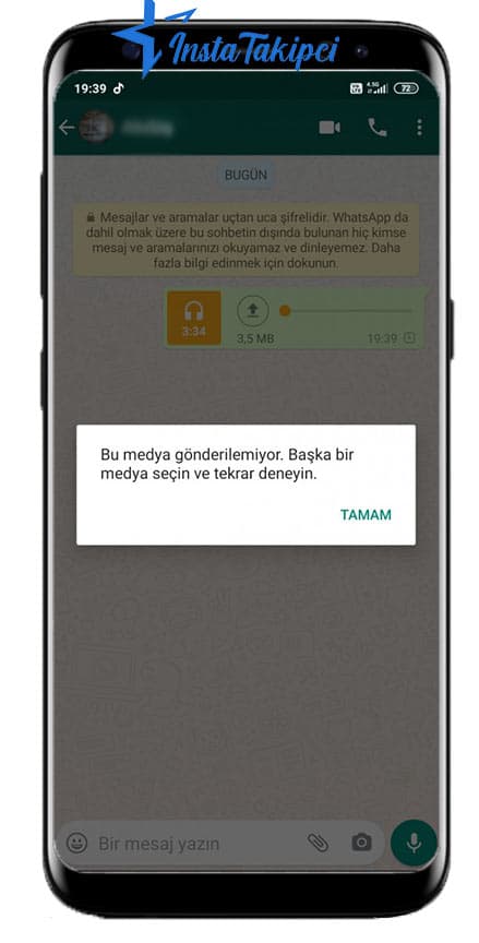 whatsapp medya gönderilemiyor