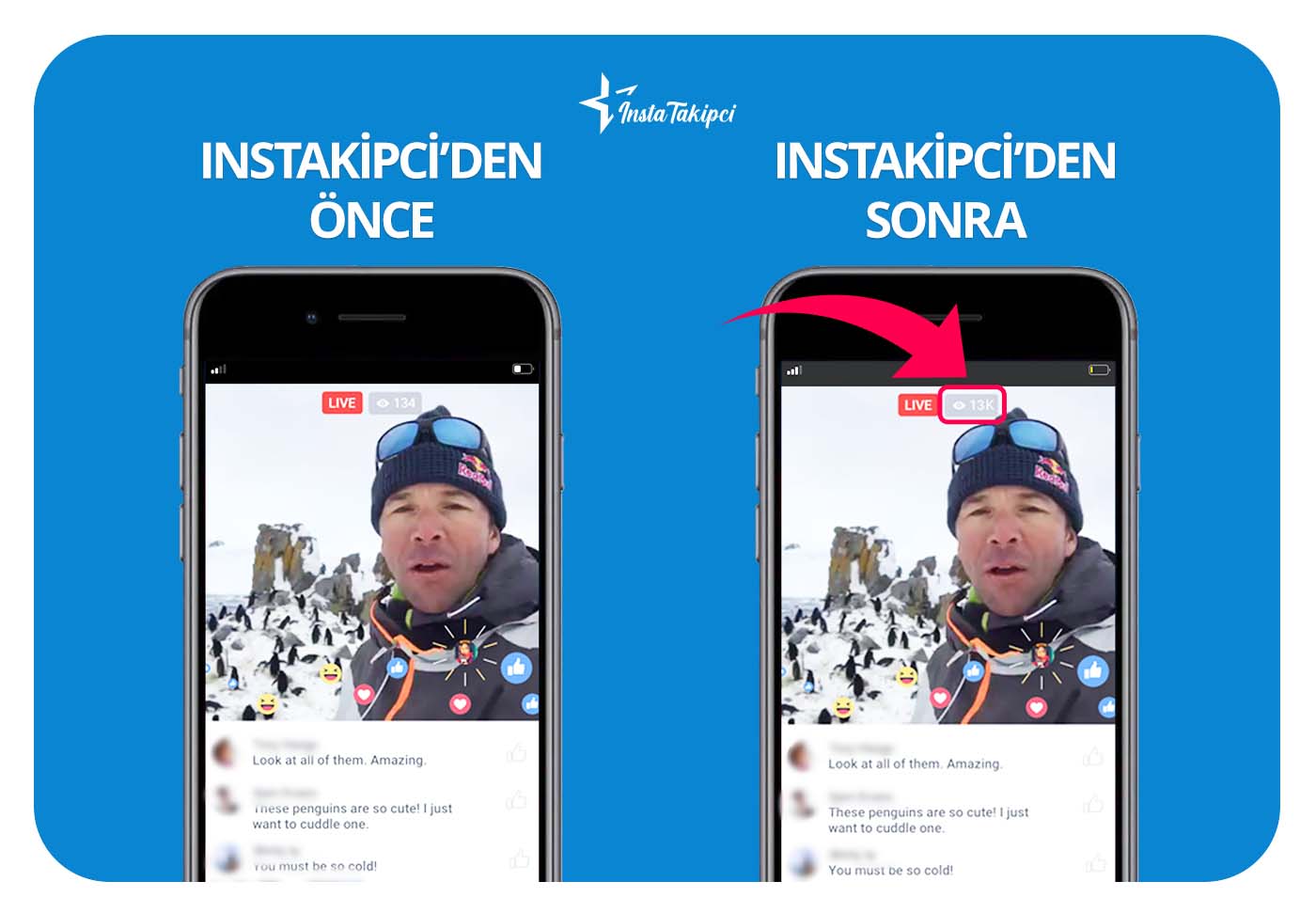 Facebook canlı yayın izlenme önce sonra