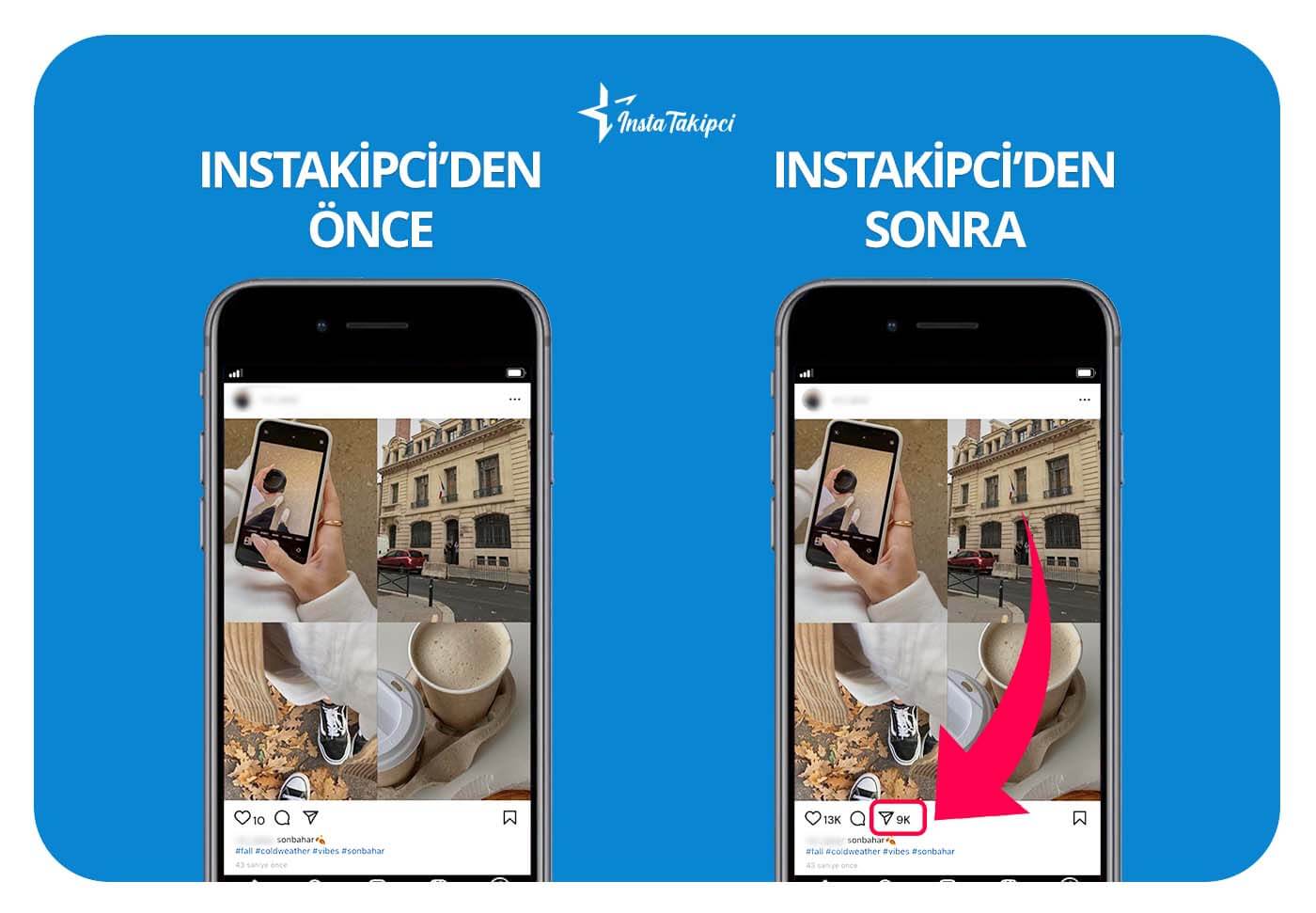 Instagram paylaşım önce sonra