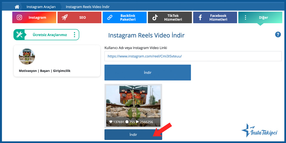 instagram reels video indirme