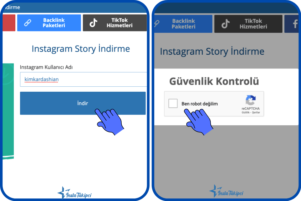 instagram story indirme adımları