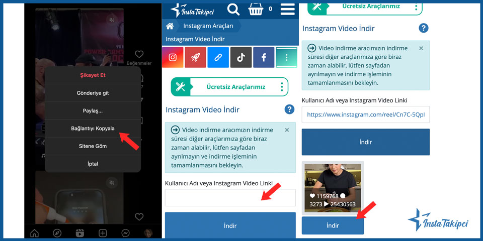 telefona instagram video indir