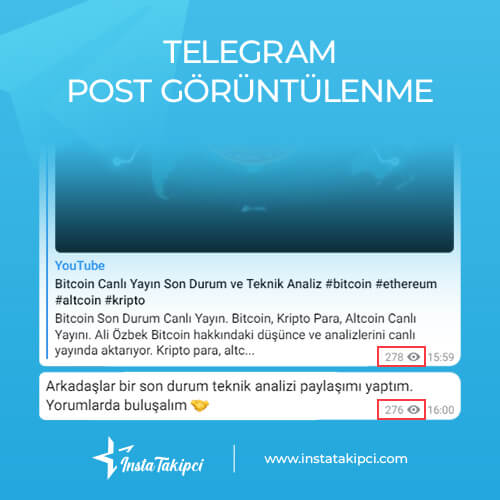 telegram post görüntülenme öncesi ve sonrası