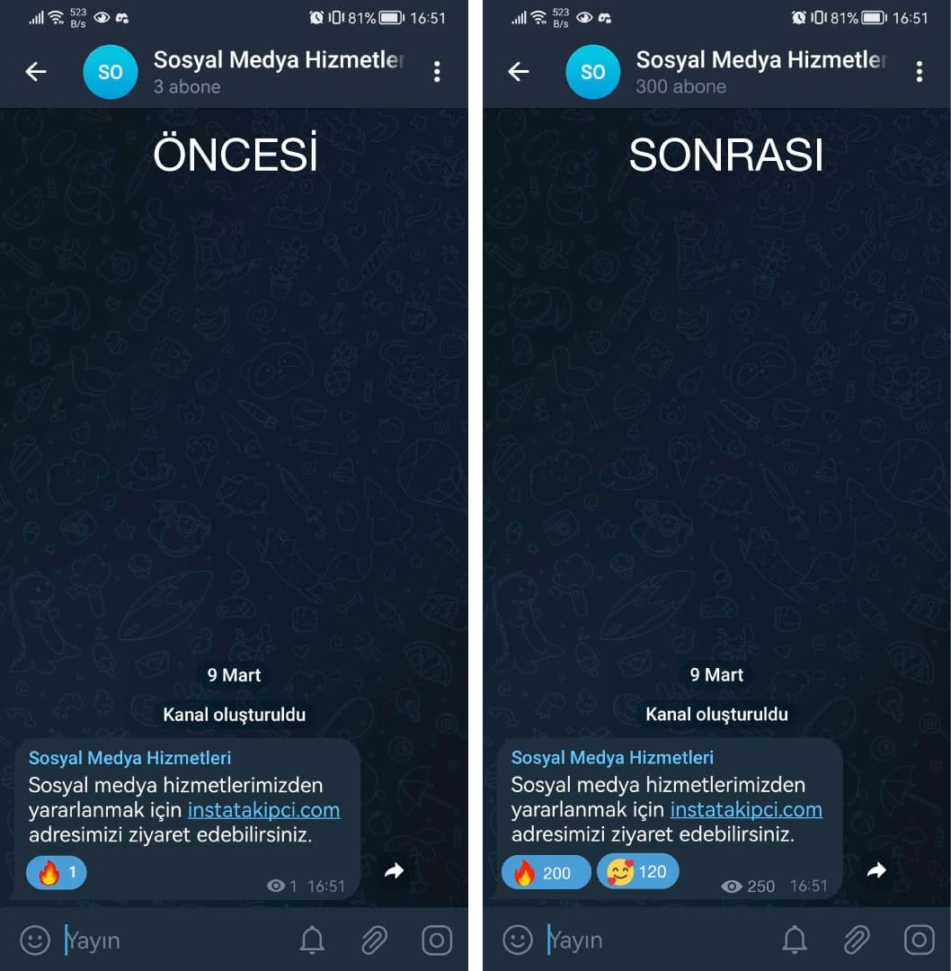 Telegram tepkiler