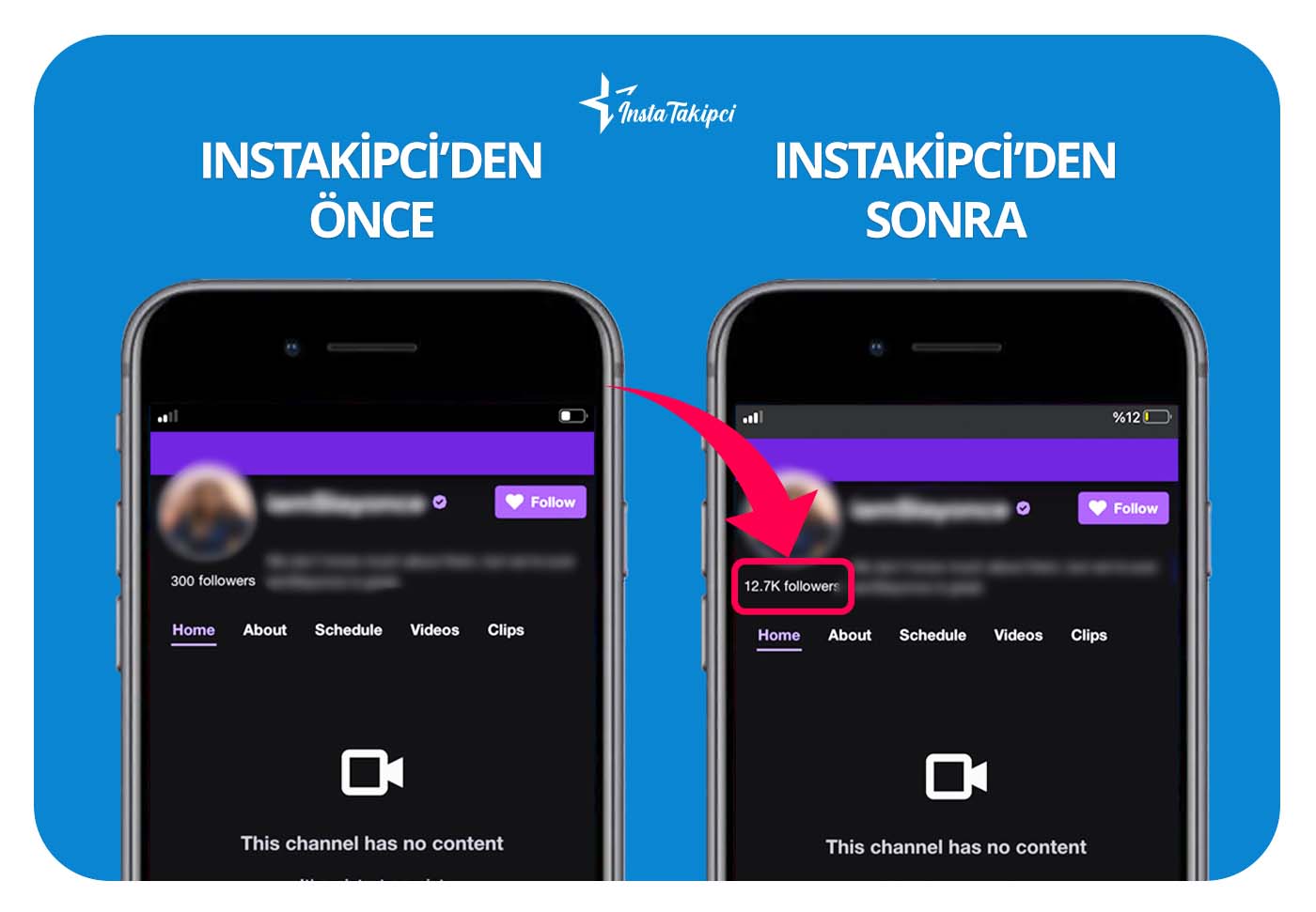 Twitch takipçi önce & sonra