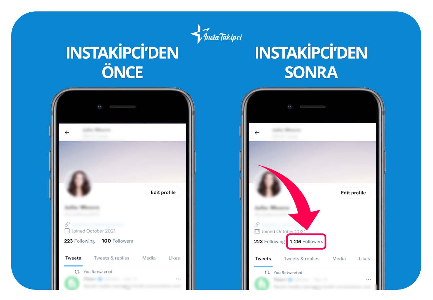 Twitter takipçi öncesi sonrası