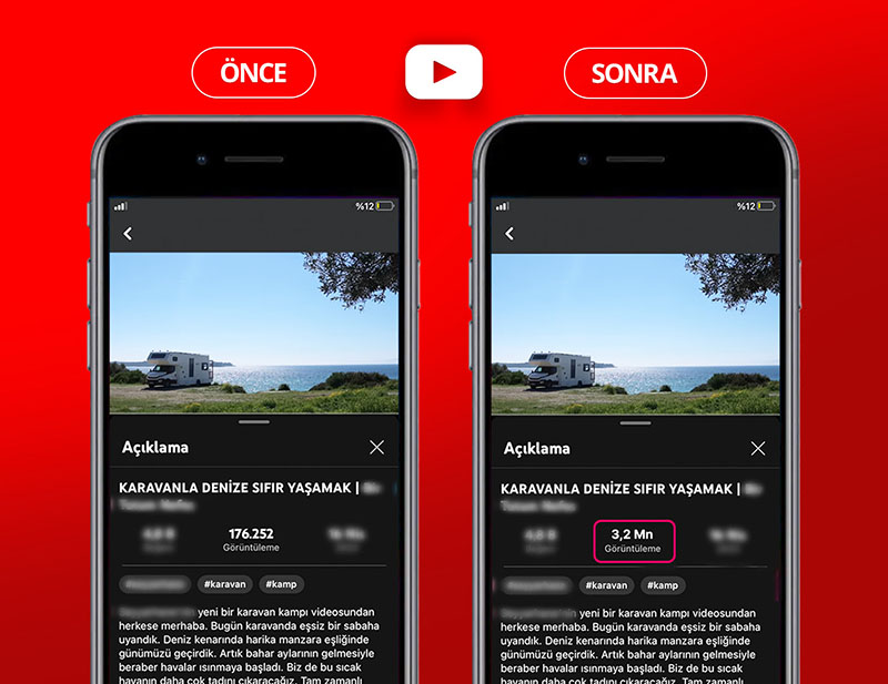 YouTube oto izlenme önce sonra